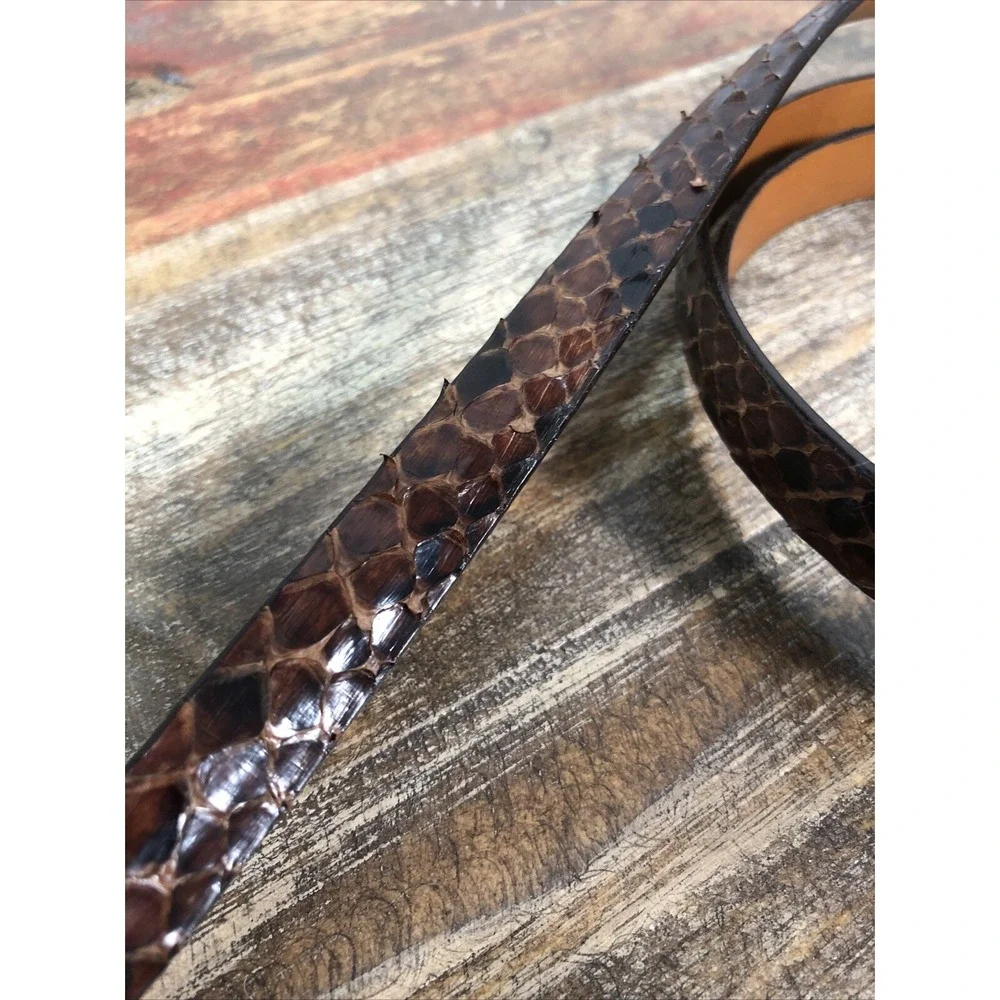 Leighelena‎ Genuine Python Women's Belt USA Brown Double Wrap 67 in Velvet Bag